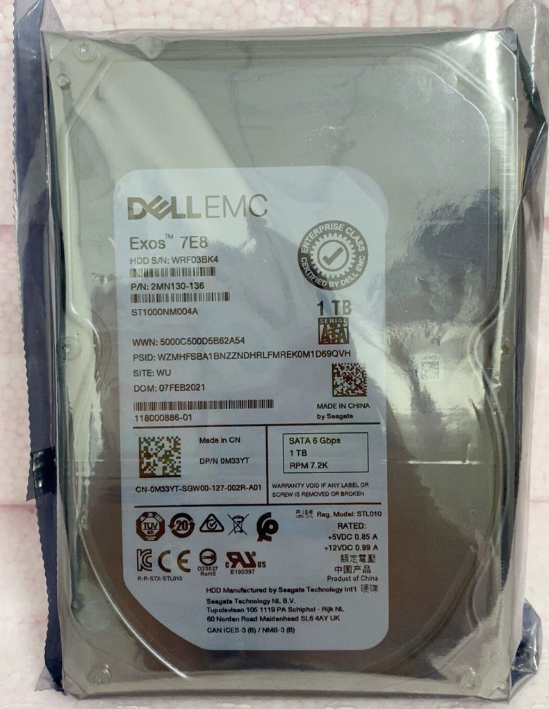 0M33YT Dell M33YT 1TB 7200RPM 6Gbps 3.5" SATA HDD ST1000NM004A Hard Drive