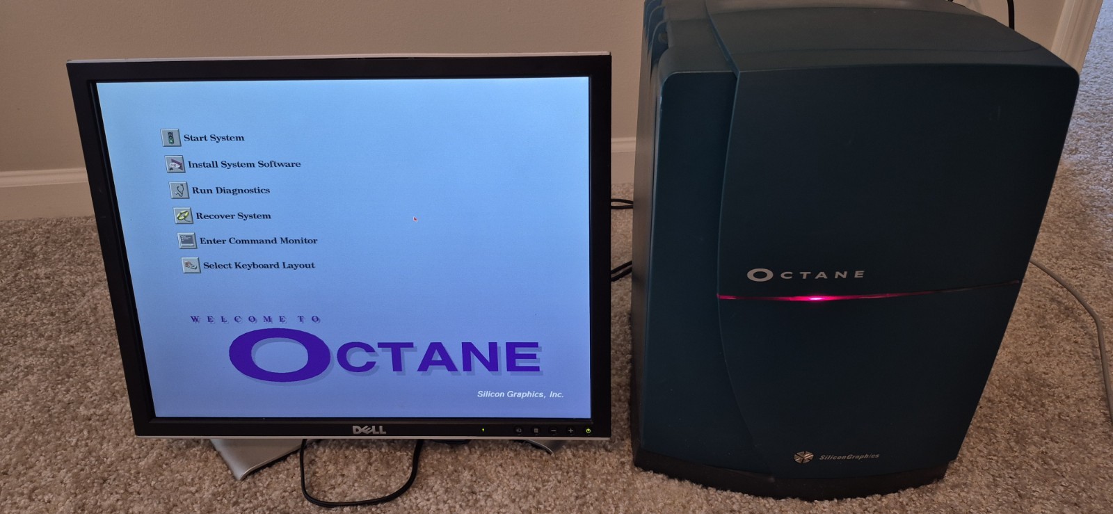 SGI SILICON GRAPHICS OCTANE R10000 195MHZ 512MB RAM , POWERS ON ,SOLD AS IS