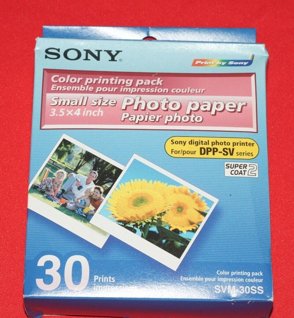 Sony SVM-30SS Color Cartridge and Photo Paper Printing Pack Kit Brand New 