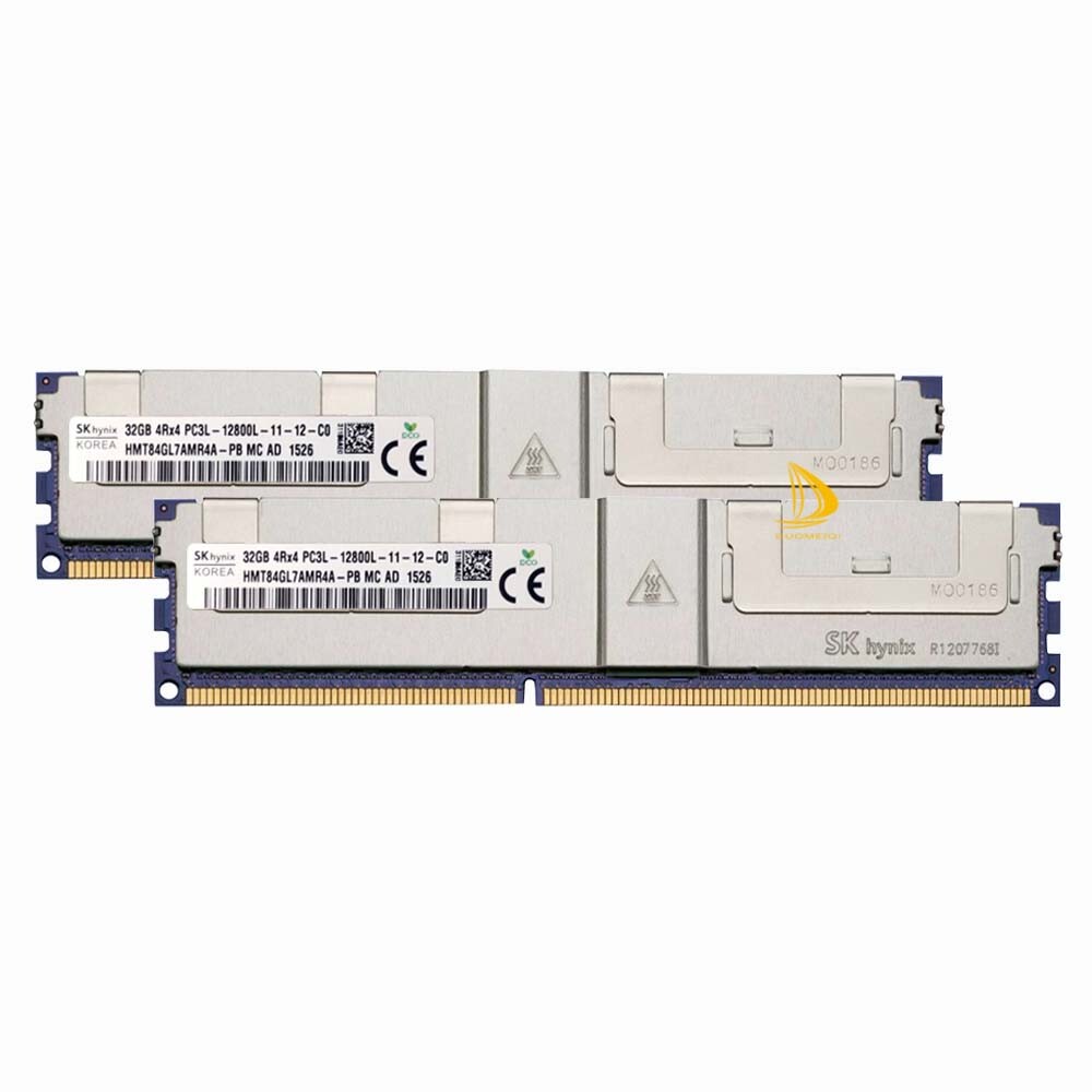 2x 32GB SK Hynix 4Rx4 PC3L-12800L DDR3L 1600Mhz DIMM ECC SERVER Memory RAM