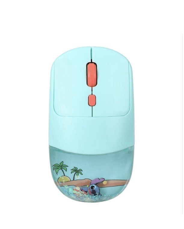 Disney Lilo & Stitch Wireless Mouse Teal Glitter Shaker USB Cute Aesthetic NEW