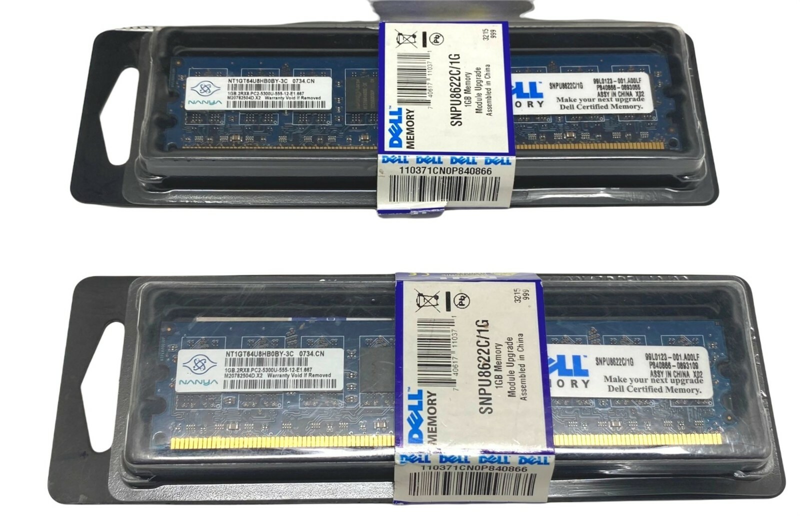 Dell SNPU8622C/1G 1GB PC2-5300U-555 Memory Module Upgrade 1GB New