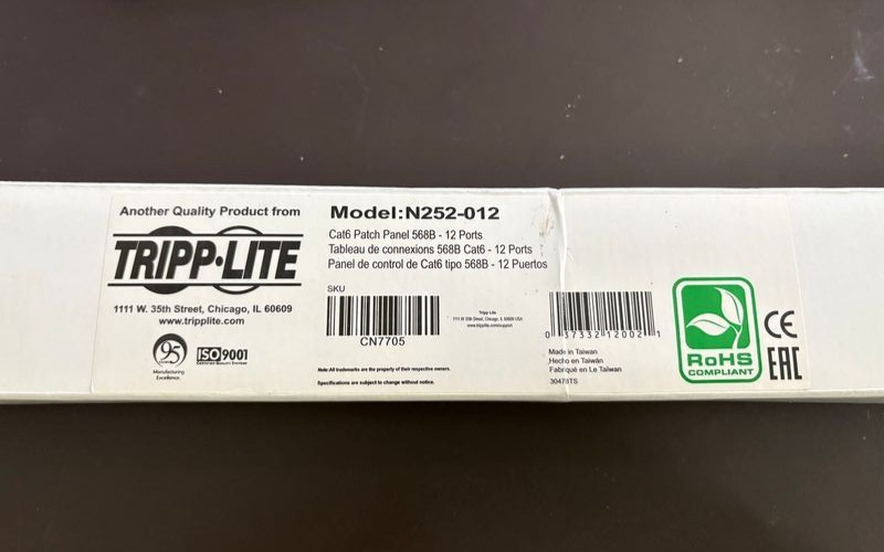 Tripp-Lite N252-012 Cat6 Patch Panel 568N - 12 Ports