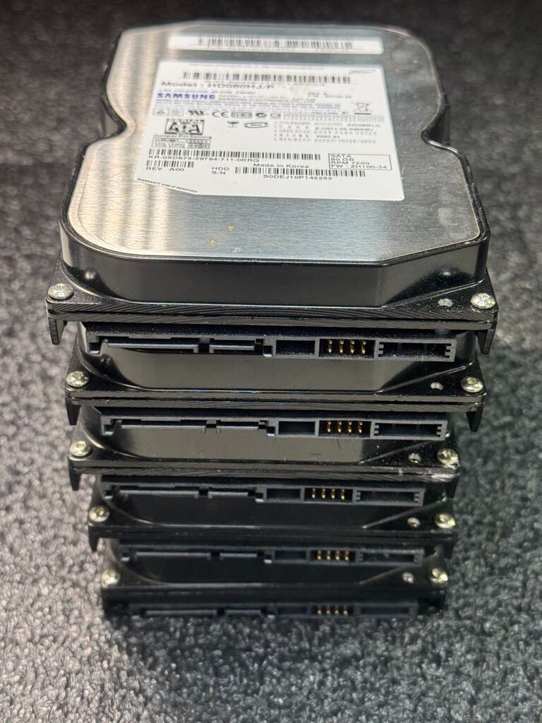 Lot of 5 Samsung 353613 HD080HJ/P 80GB 7.2K RPM 8 MB 3.0Gb/s SATA HDD 3.5"