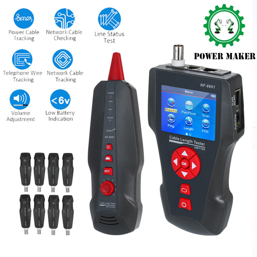 NF-8601W Finder LCD LAN PING/POE RJ11 Line Cable Network Tracker Tester New