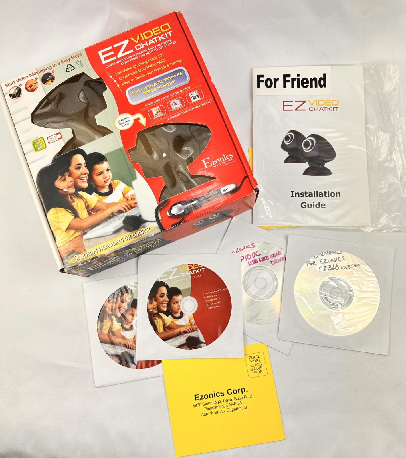 EZ Video Chatkit Ezonics Video Chat Kit  3 Web Cam Cameras - 1 Headset