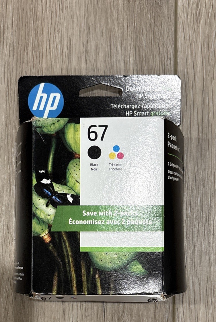 Genuine HP 62 XL Black & 62 Tri-Color Ink Combo 2 Pack (N9H67FN) October 2024