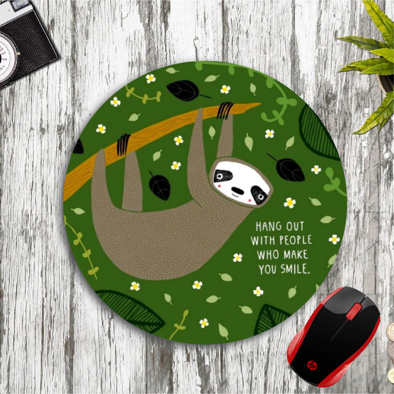 SLOTH INSPIRATIONAL QUOTE FRIENDSHIP DESK MAT MOUSE PAD CUSTOM HOME SCHOOL GIFT