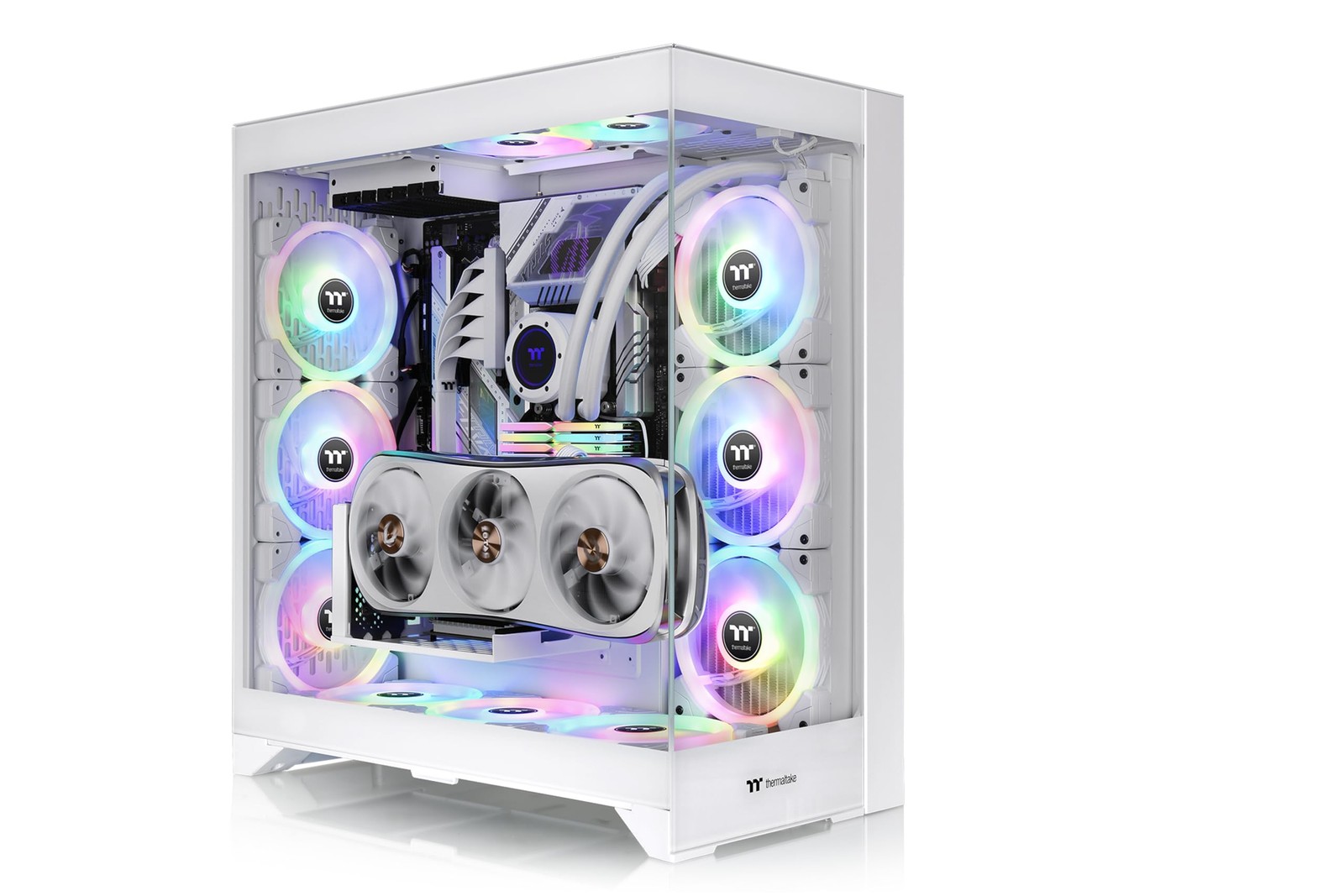 Thermaltake Cte E600 Snow Mid Tower Chassis Dual Chamber With Tempered Glass