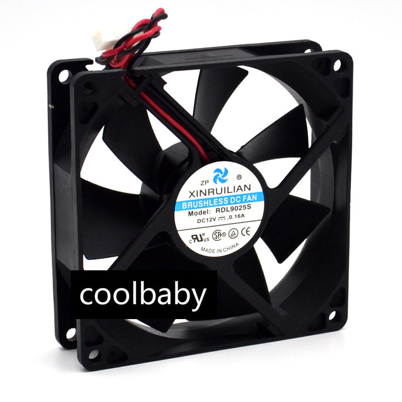 2pcs 92x92x25mm 12v 0.16A 2pin server cooling fan RDL9025S silent fan