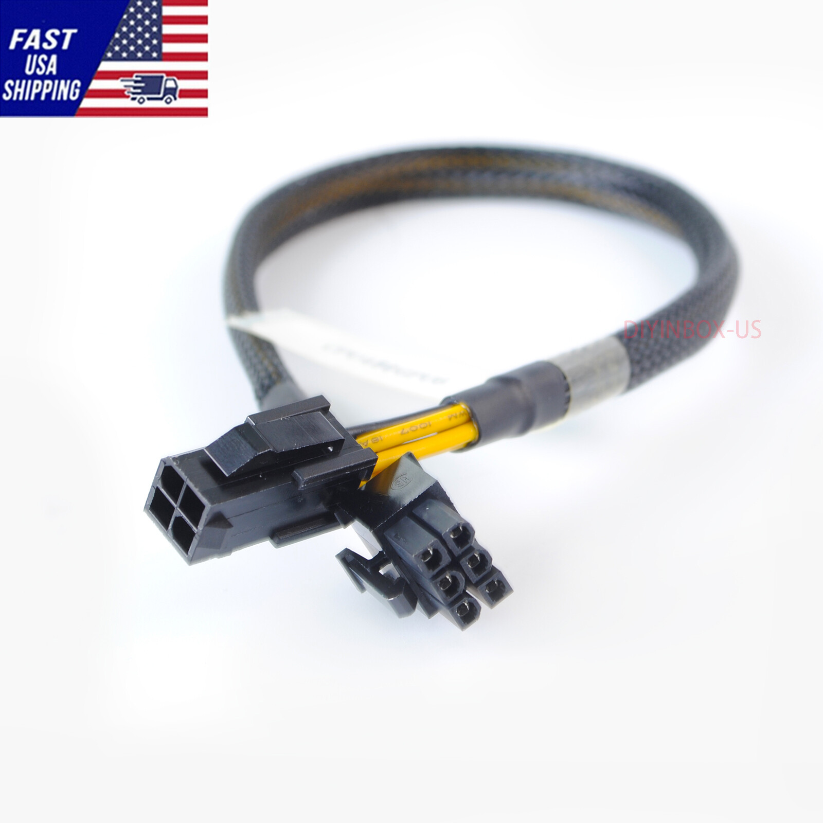 Motherboard CPU 4-pin Female to GPU 6-pin Male Adapter Cable US Ship