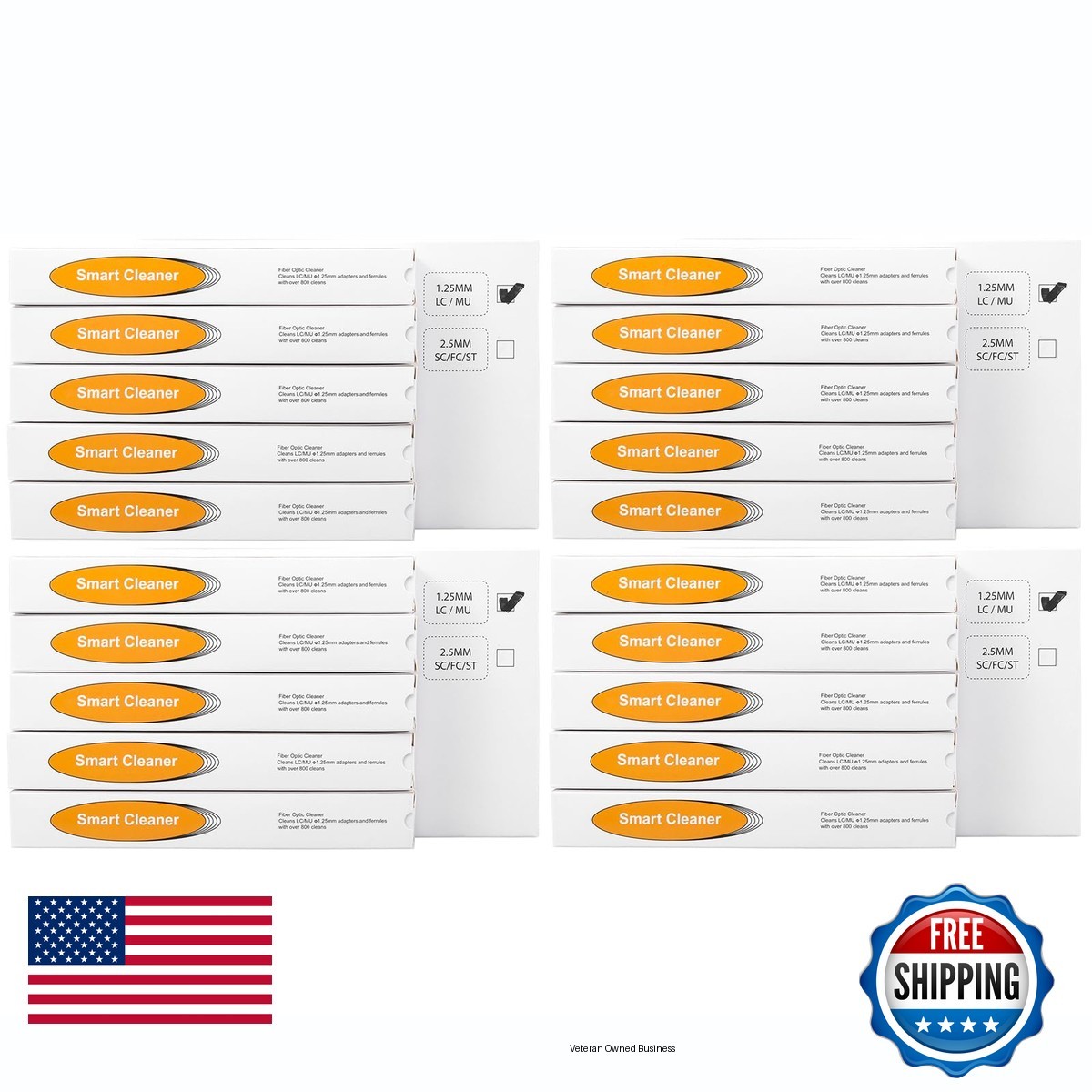 Duogalia 20 Pack Fiber Cleaner Pen for 1.25mm LC/MU Connector - Over 800 Cleans