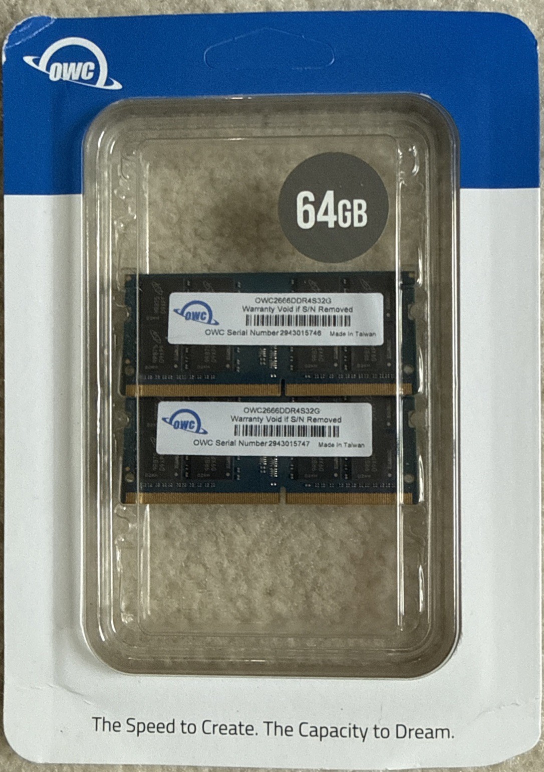 OWC 64GB (2x32GB) DDR4-2666 SO-DIMM 260-Pin Laptop Memory Kit