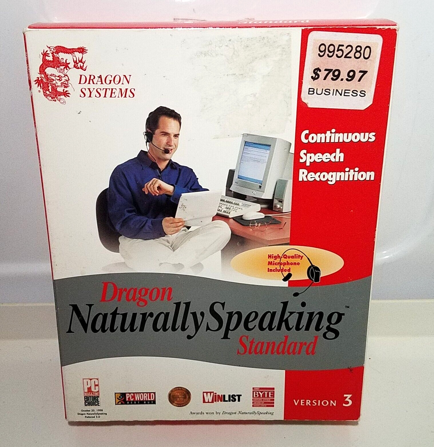 Dragon Systems Dragon Naturally Speaking Standard Version 3 Vintage Open Box