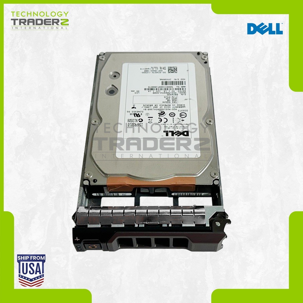 T857K Dell 450GB 15K SAS 6Gb 64MB 3.5” HDD 0T857K HUS156045VLS600 W/ Blank Tray