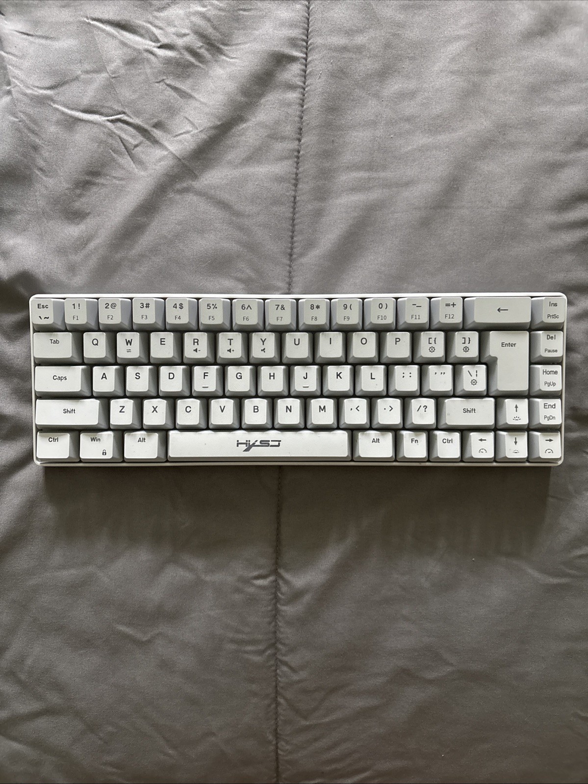 Mechanical Keyboard 75% Compact 84-Key White Gray Gaming Keyboard with Cable