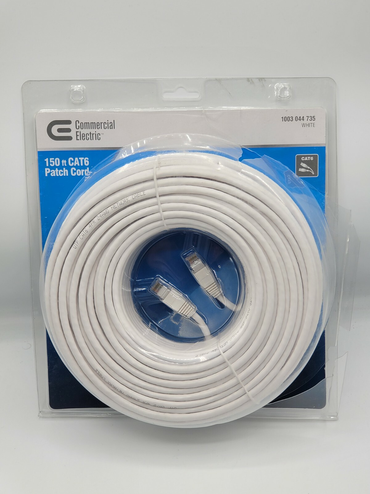 Commercial Electric BSTC6-150WH 150 ft. CAT6 Ethernet Cable ^