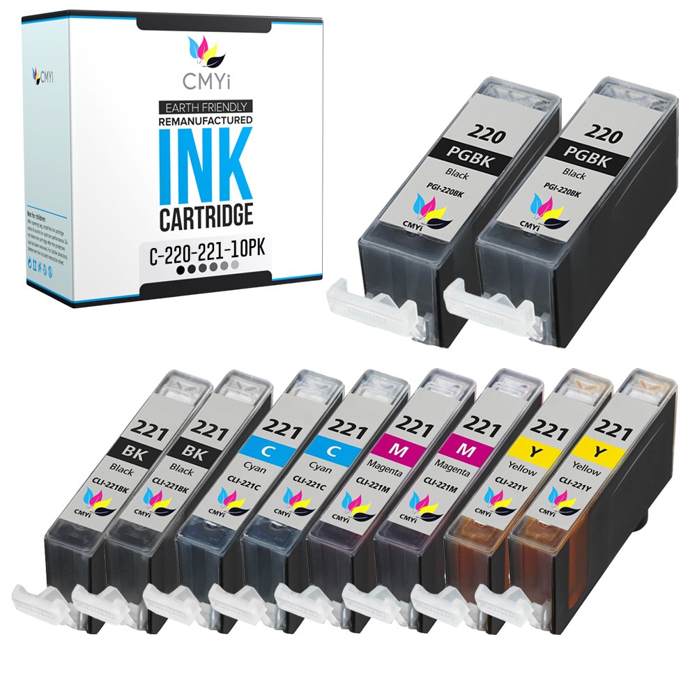 CMYi 10PK Canon 220 and 221 Ink Cartridges for PIXMA MX870 PMFP1 PMFP3 SFP1 SFP2