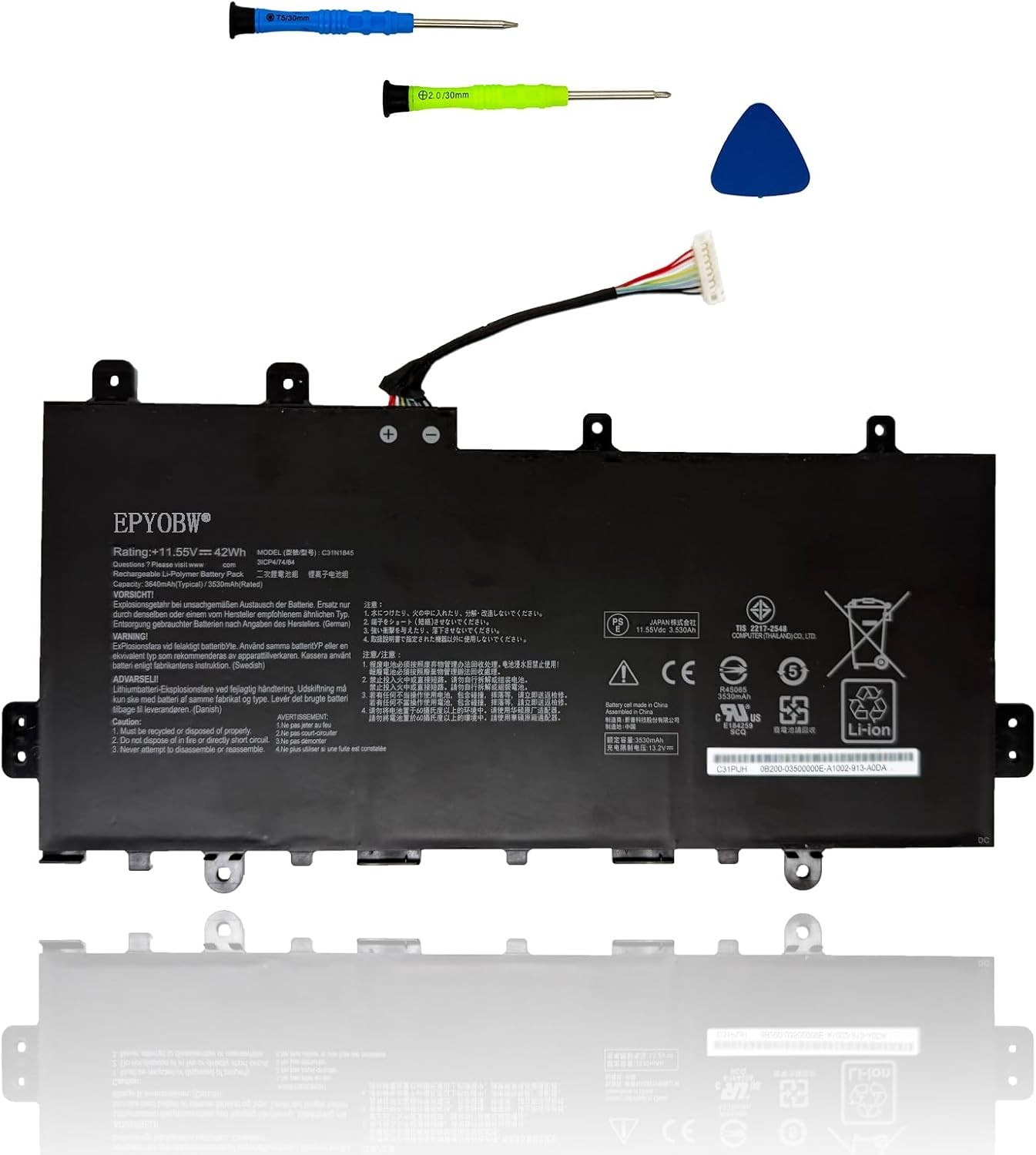 C31N1845 Laptop Battery 42Wh 3ICP4 74 84 0B200 03570000 Compatible with ASUS