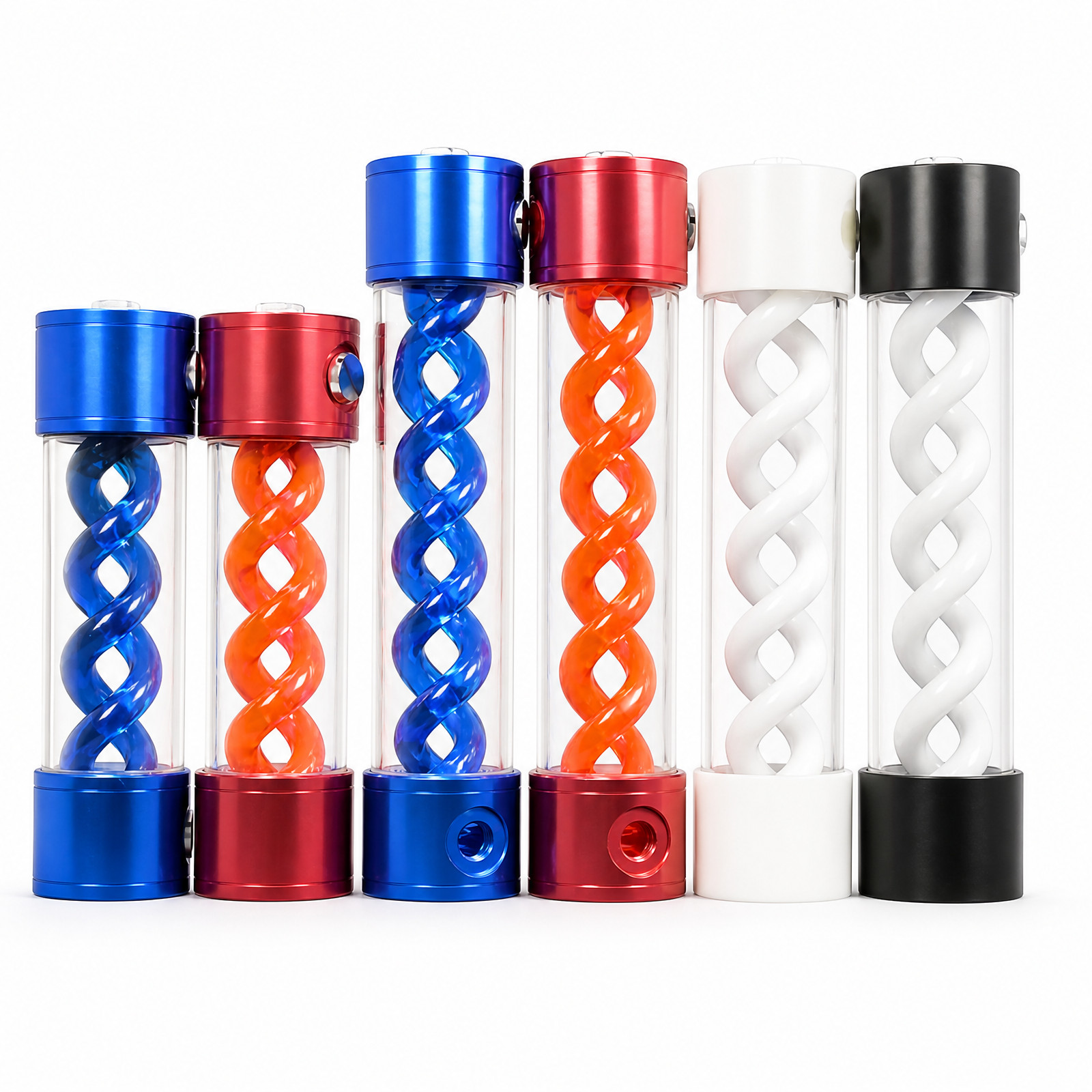 T Virus Spiral Reservoir 60mm/50mm Cylinder Water Cooling Tank G1/4 Metal Cap