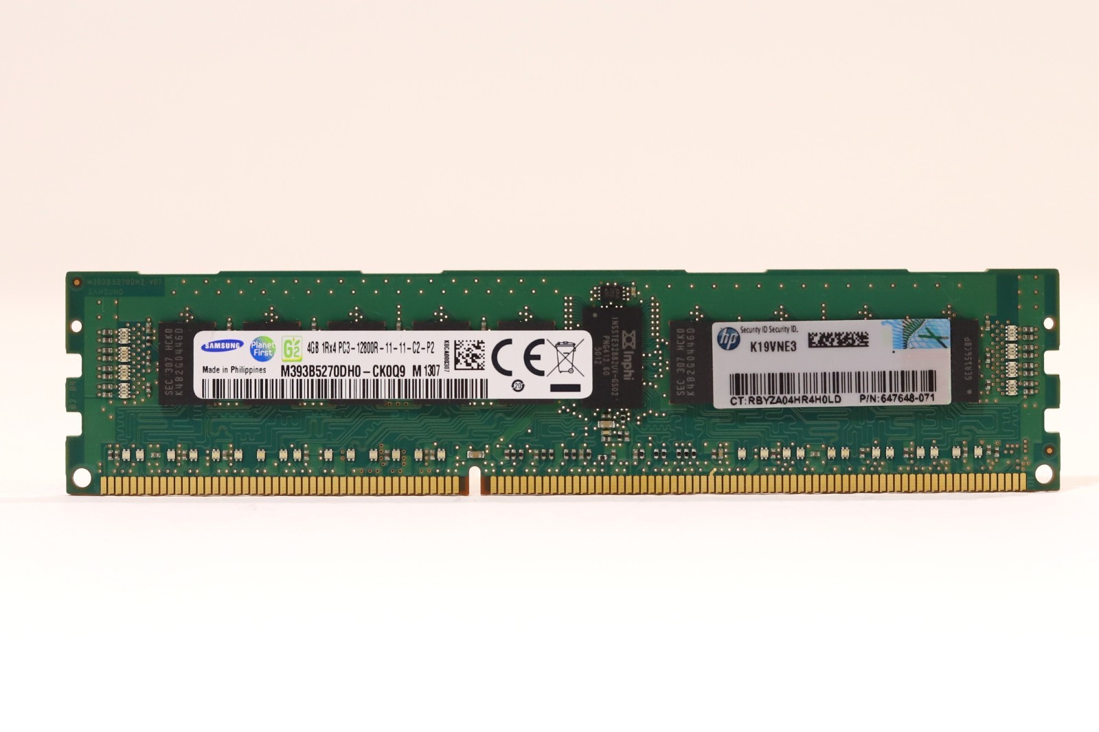 Samsung 4GB 1Rx4 PC3-12800R-11-11-C2-P2 ECC REG Server Memory M393B5270DH0-CK0Q9