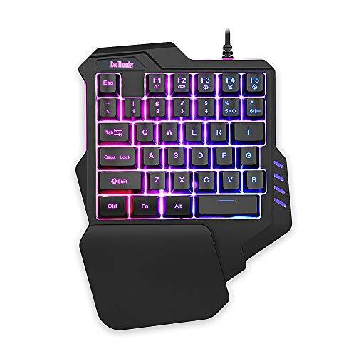 One Handed Gaming Keyboard RGB Backlit 35 Keys Portable Mini Gaming Keypad