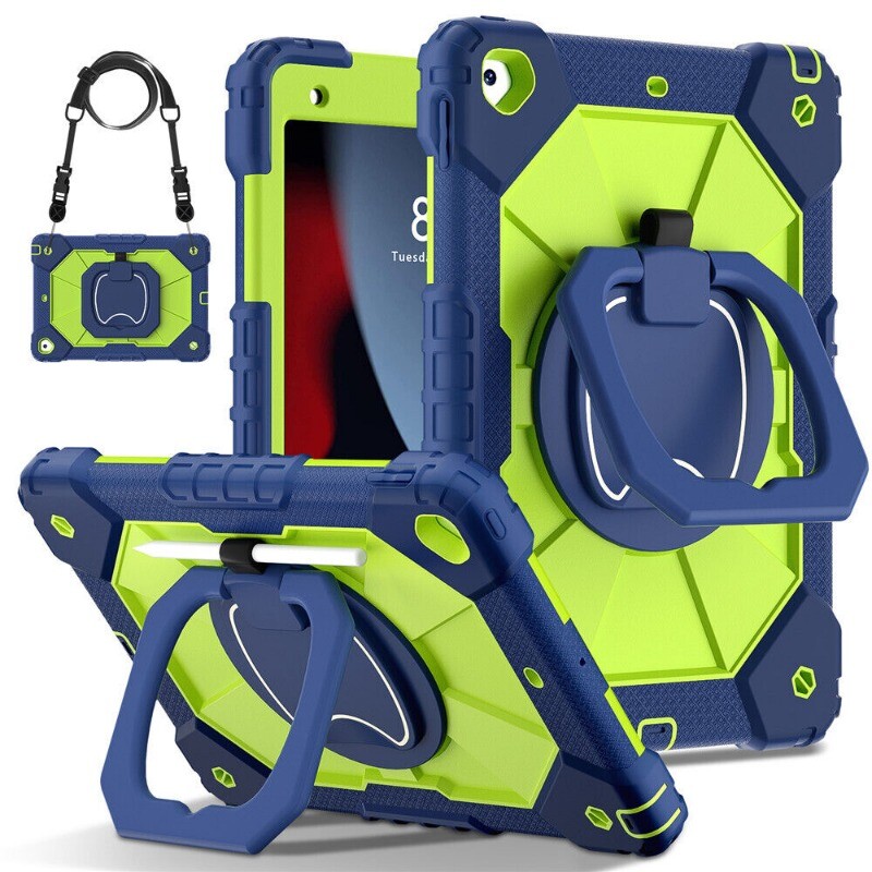Fr iPad 9th 8th 7th Gen 10.2" Kids Shockproof Hard Armor Stand Case Cover Strap