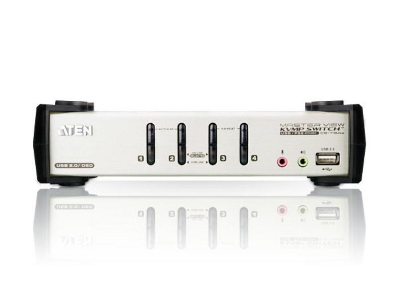 ATEN CS1734B 4-Port USB VGA KVM Switcher OSD 2-Port USB Hub 2.1 Audio
