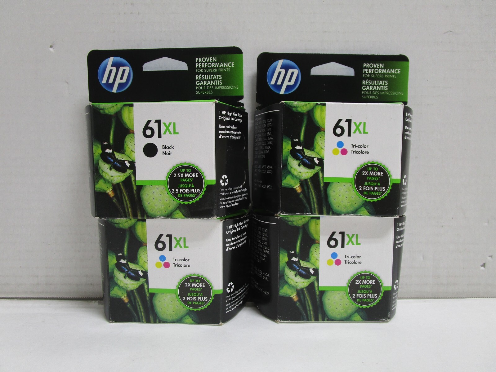 HP 61XL CH564W Tri-Color Option 140 Black CH563WN EXPIRED SEALED LOT OF 4