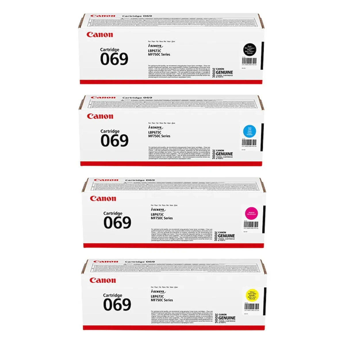 Canon CRG-069 (C-M-Y-K) SET  YELLOW-RED-BLUE-BLACK (4PK) ORİGİNAL TONER