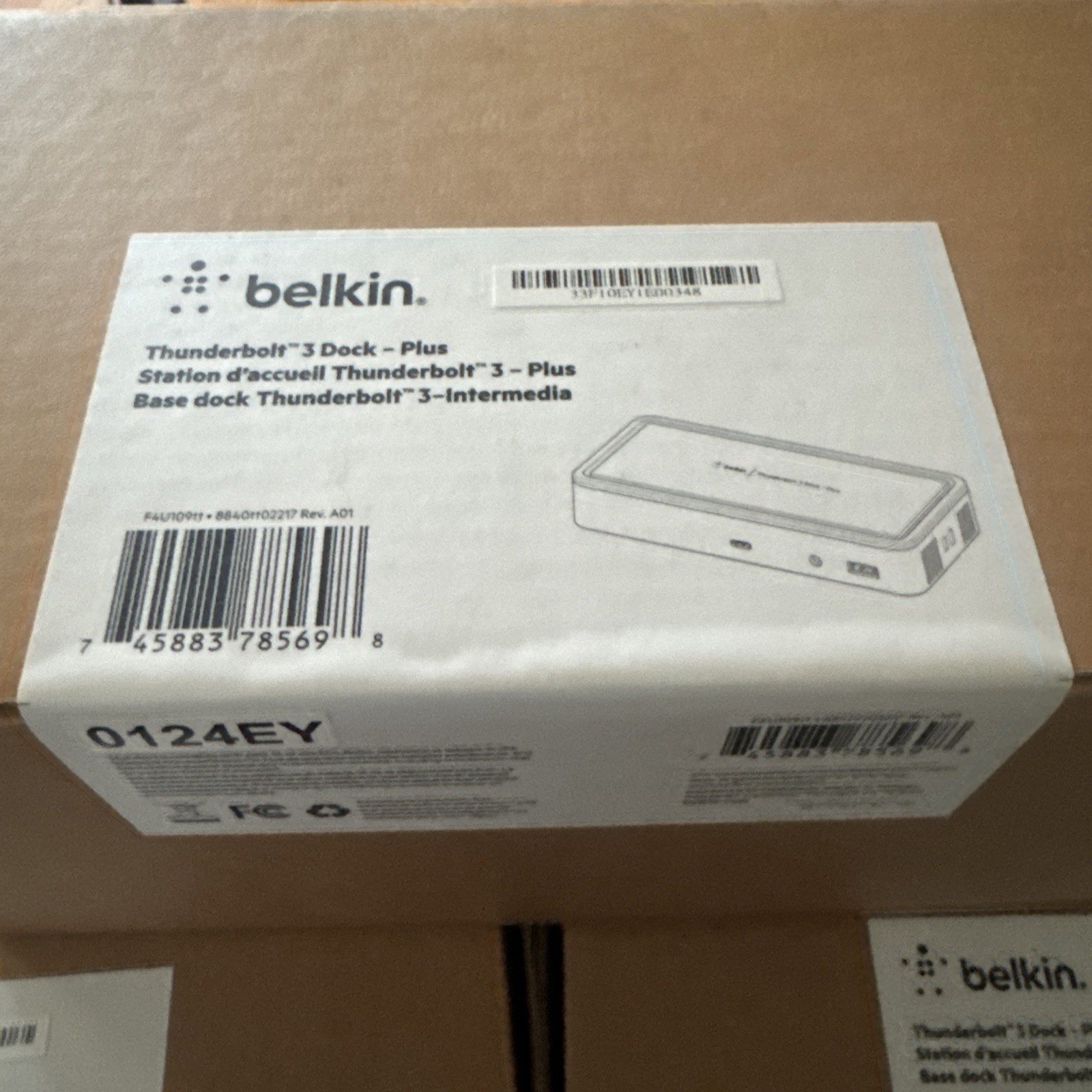 Belkin Thunderbolt 3 Dock Plus USB-C Docking Station F4U109 New