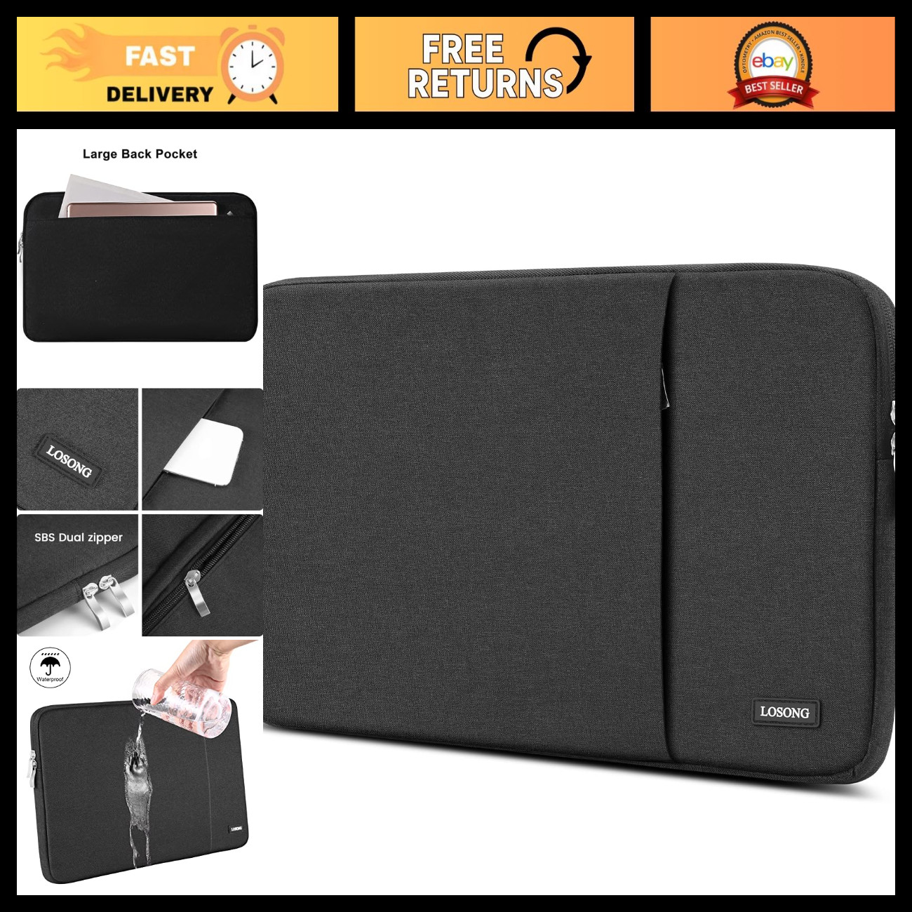 15.6" Portable Monitor Case - Fits Most 16.1/15.6" Screens, Travel Friendly, Dur