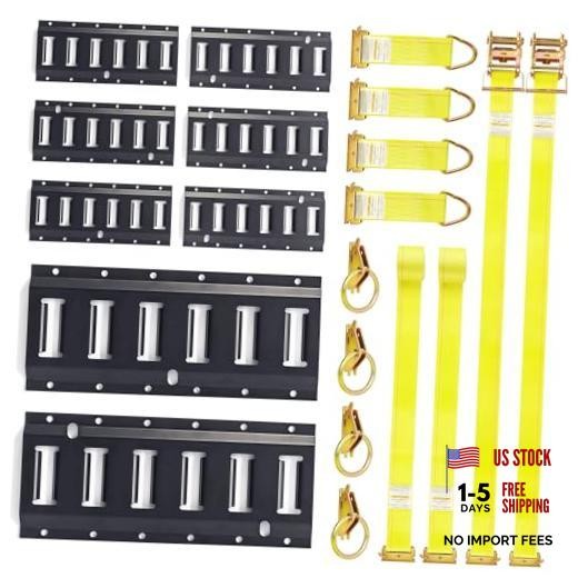 E-Track Kit with 8 Rails, 4 O-Rings, 4 Tie-Offs, 2 Straps - 18 pcs