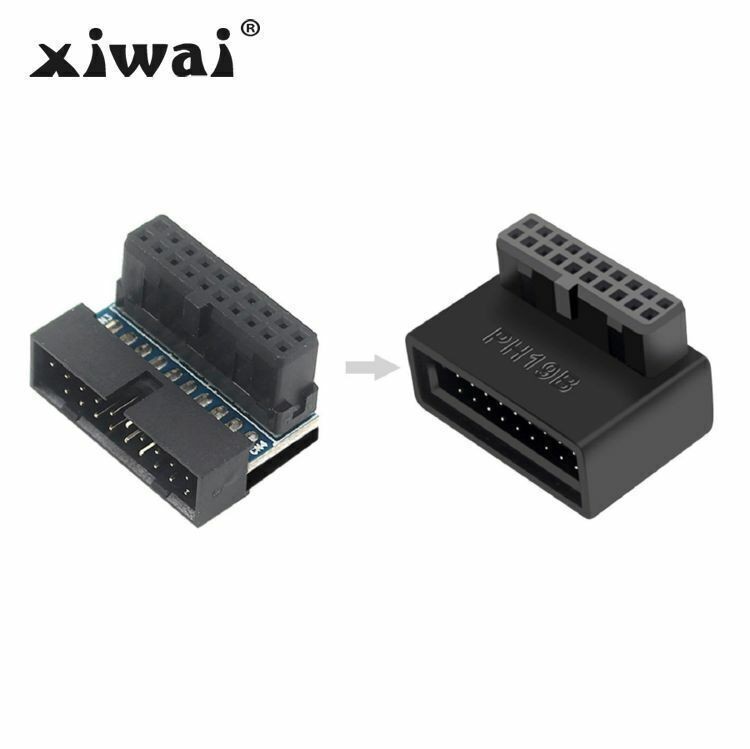 Xiwai 1Set USB 3.0 20pin Male to Female Extension Adapter Up  Down Angled