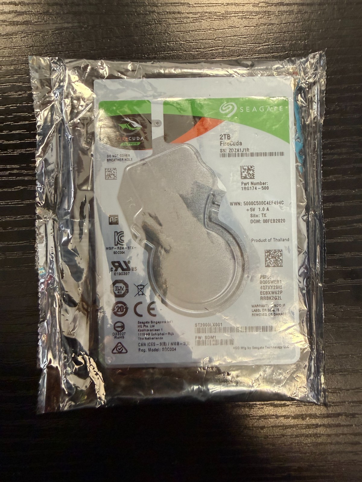 Seagate FireCuda 2TB 2.5in SATA Hybrid SSHD 5400RPM ST2000LX001