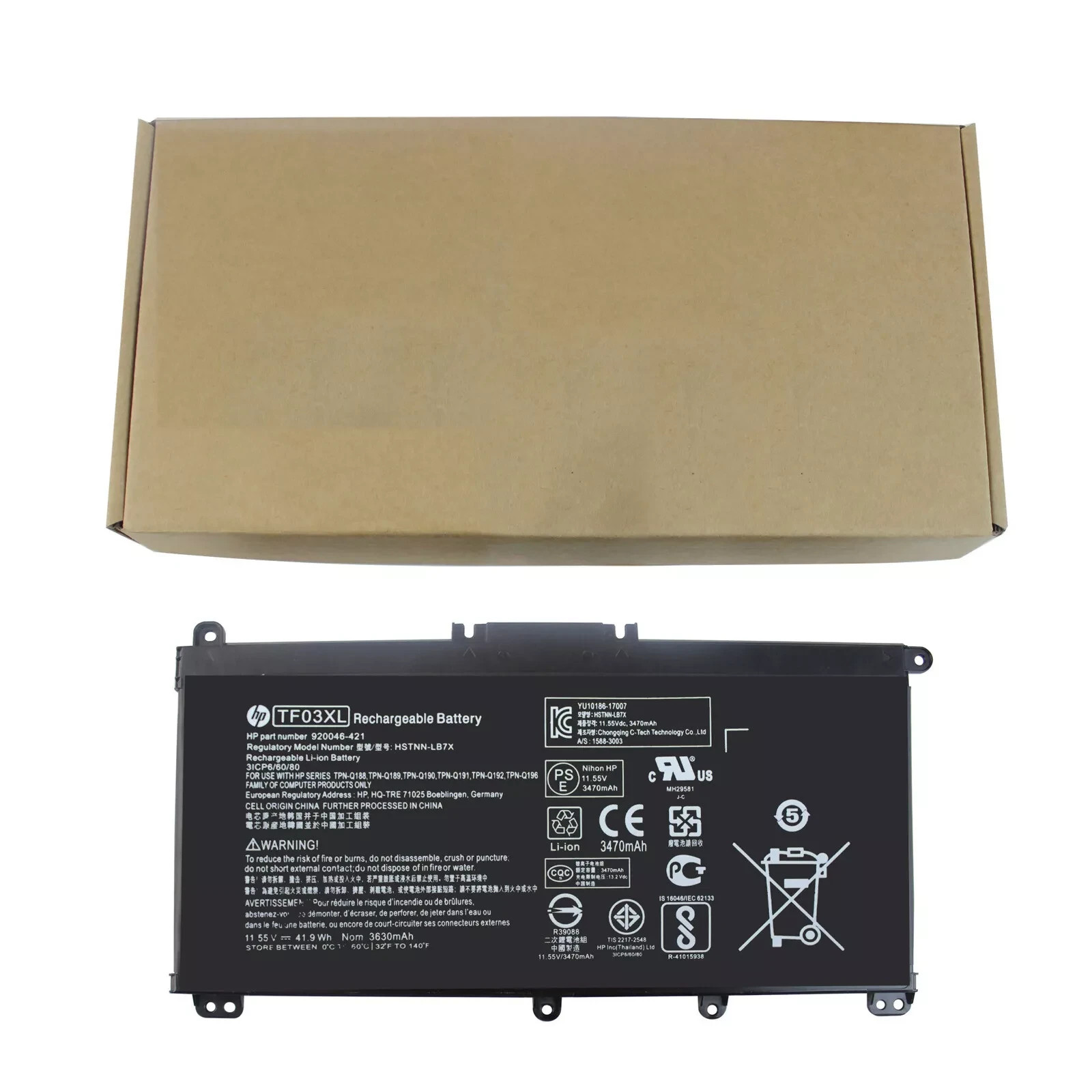 Original TF03XL 41.9WH Battery for HP Pavilion 15-CD HSTNN-LB7J/-LB7X 920070-855