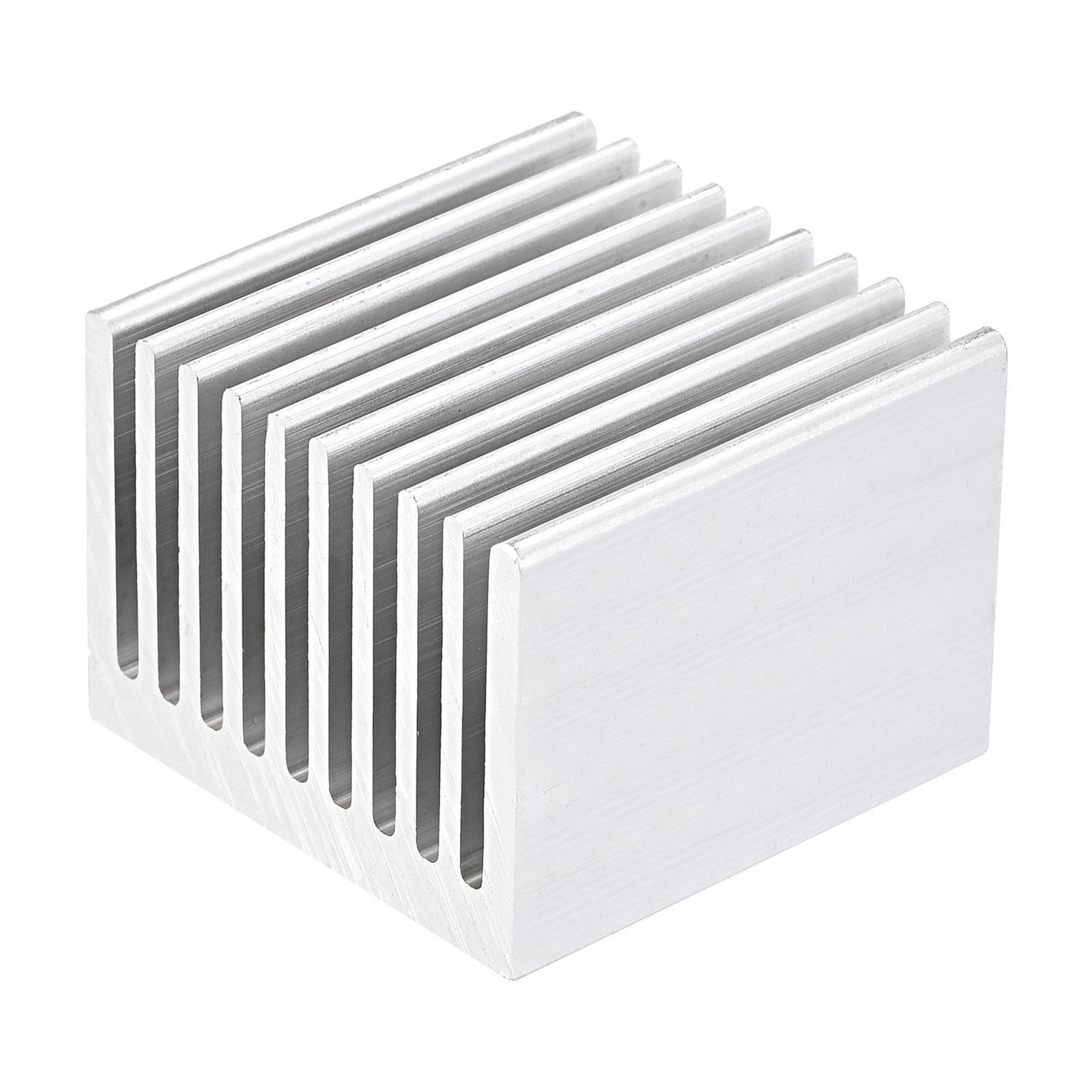 Electronic Cooler Aluminium Heatsink 40x40x30mm for CPU Silver Tone Pack of 2