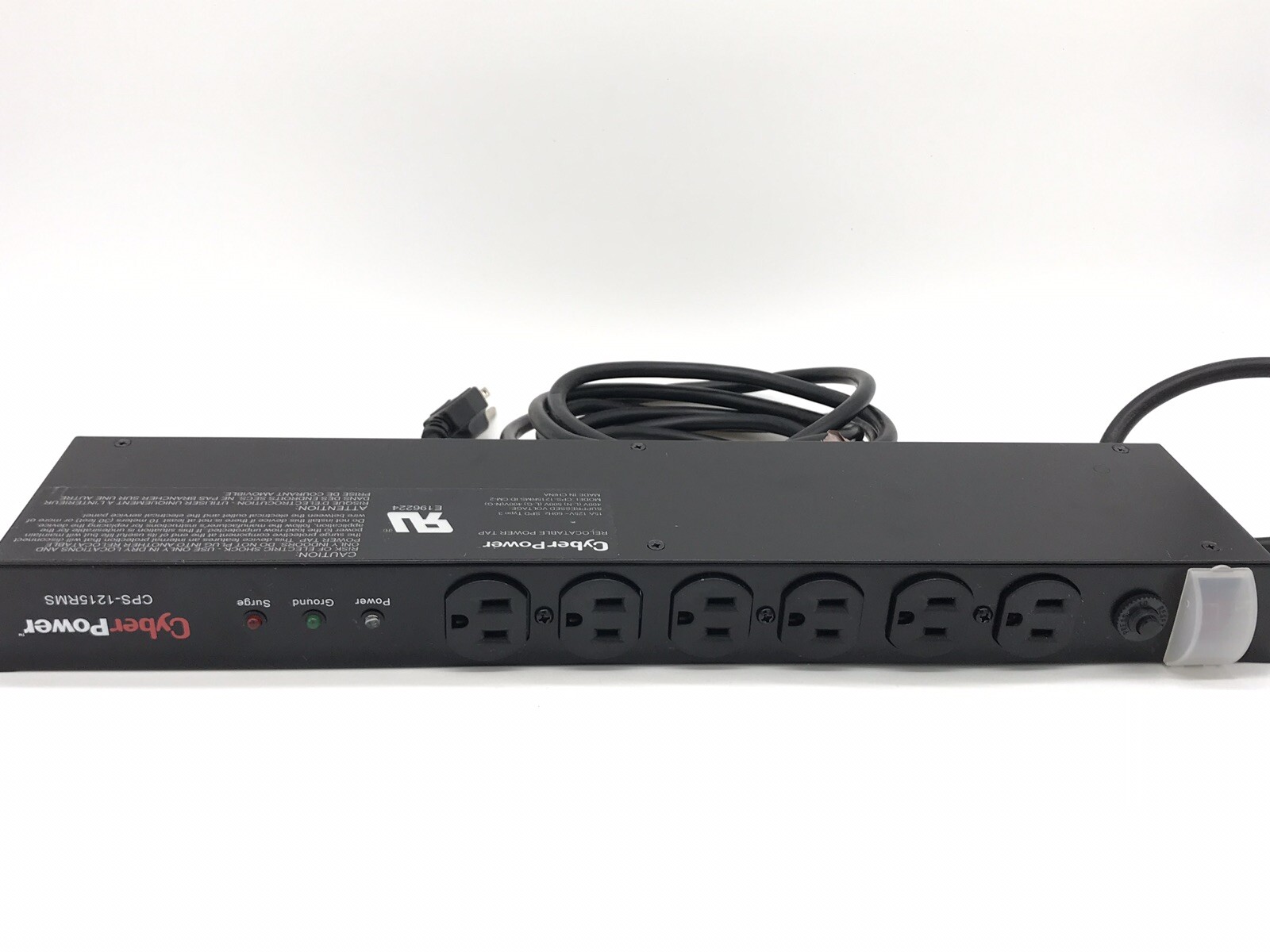 CyberPower Rackbar CPS-1215RMS 15A 12-Outlet Surge Protector, 1800 Joules