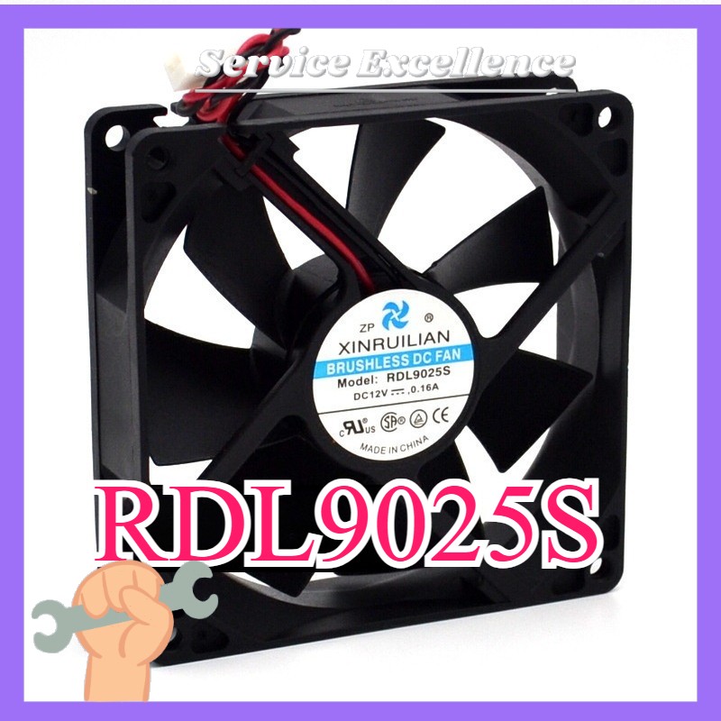 2pcs XINRUILIAN RDL9025S Silent Fan12V 0.16A 2pin Server Cooling Fan 92*92*25mm 