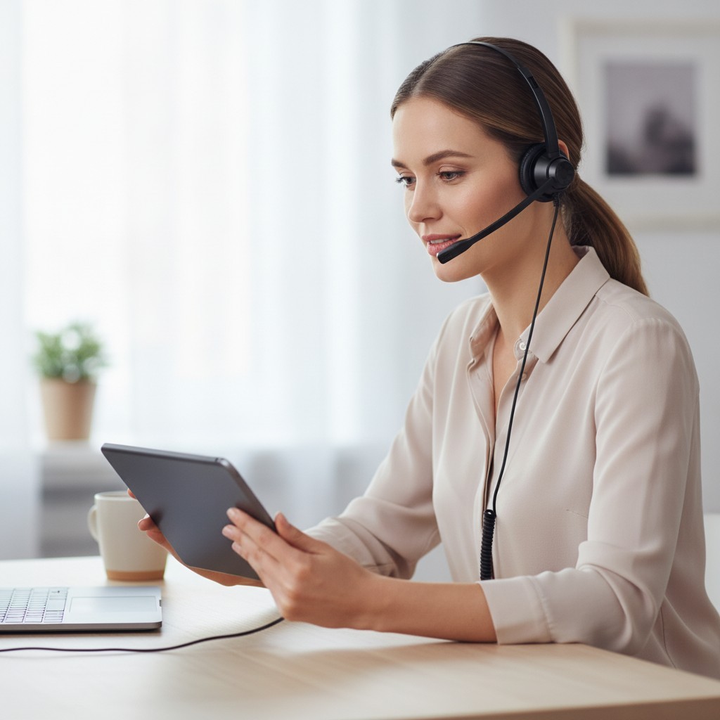 X1 Noise Cancelling Office Headset - Lightweight Single Ear Design for Calls