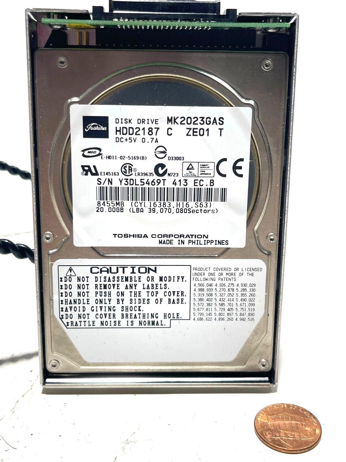 Toshiba Disk Drive MK2023GAS (HDD2187) 20GB 8455MB