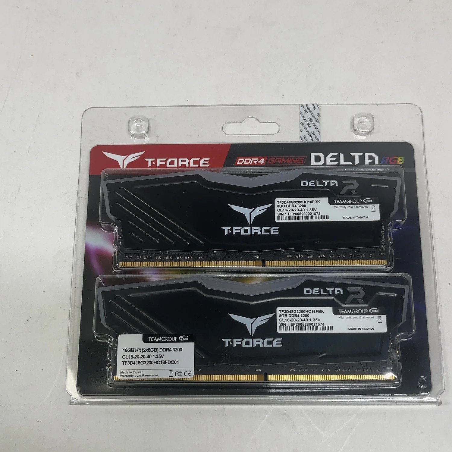 New TeamGroup T-Force Delta RGB 16GB (2x8GB) RAM DDR4 3200MHz TF3D48G3200HC16CBK