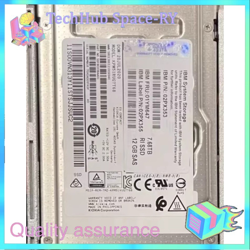 New IBM 02PX353 01YM647 02PX355 KPM51RUG7T68 7.68T SAS Solid State Drive