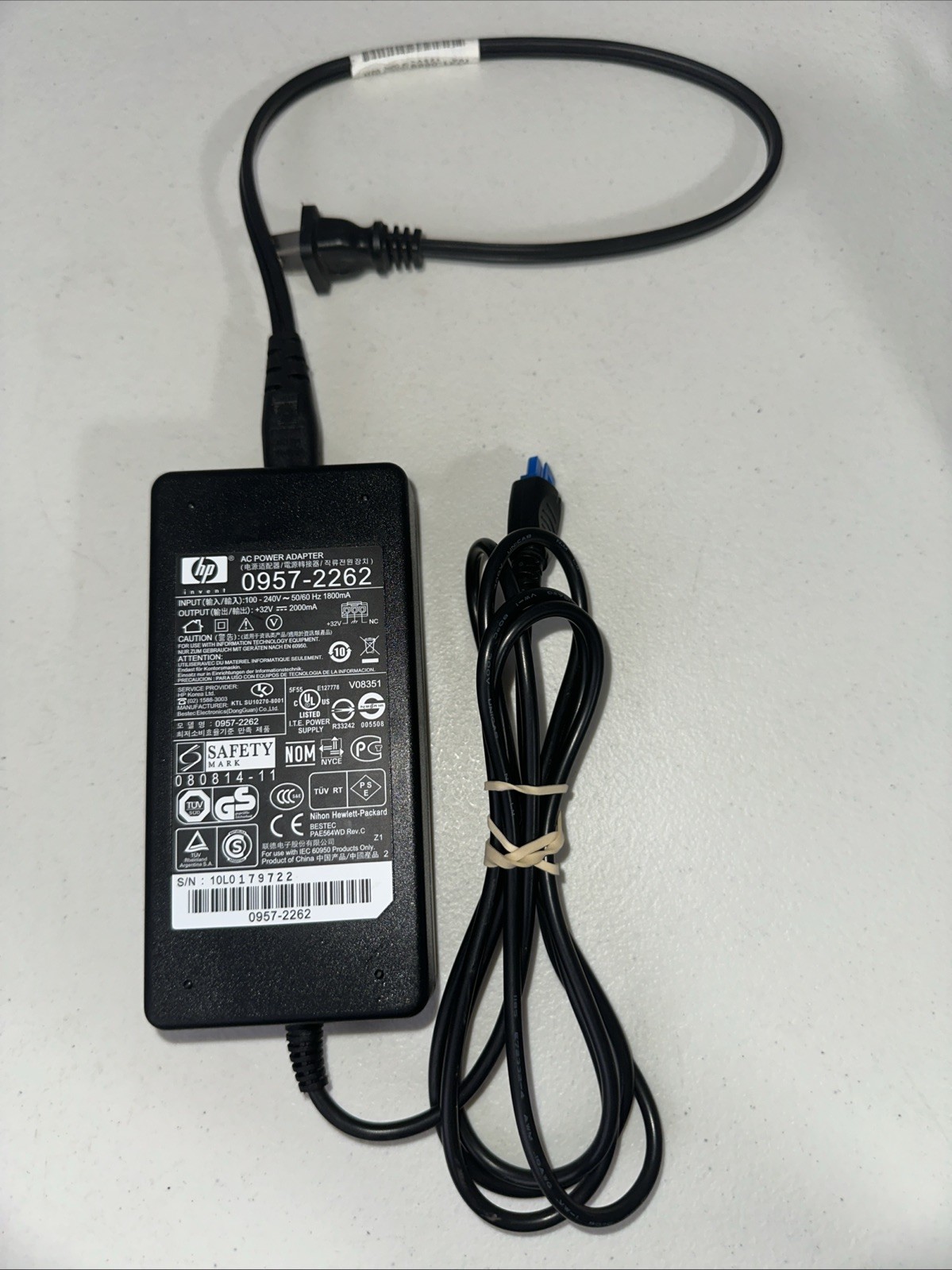 Genuine 64W HP AC DC Power Adapter 0957-2262 +32V 2000mA (2.0A) OEM