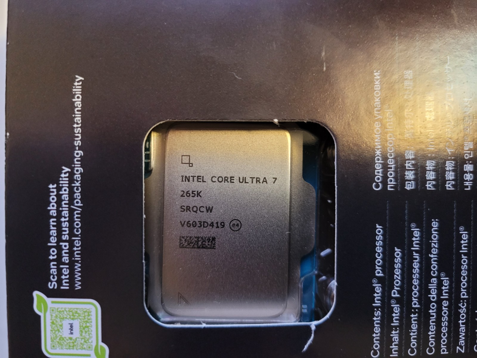 Intel Core Ultra 7 265K LGA 1851 CPU New, Sealed in box