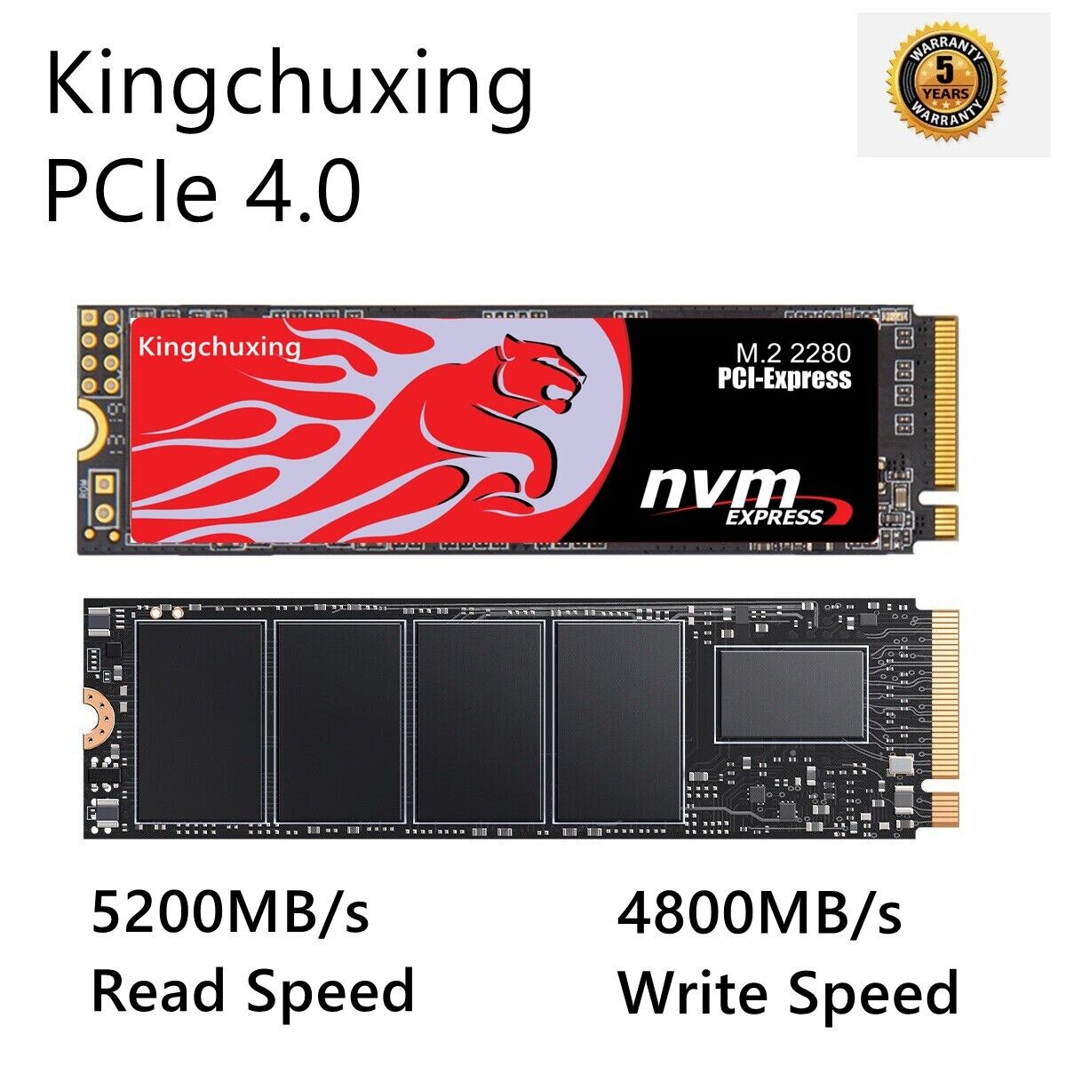 Kingchuxing 512 SSD NVME PCIe 4.0 x 4 M.2 2280 Internal Gaming Solid State Drive