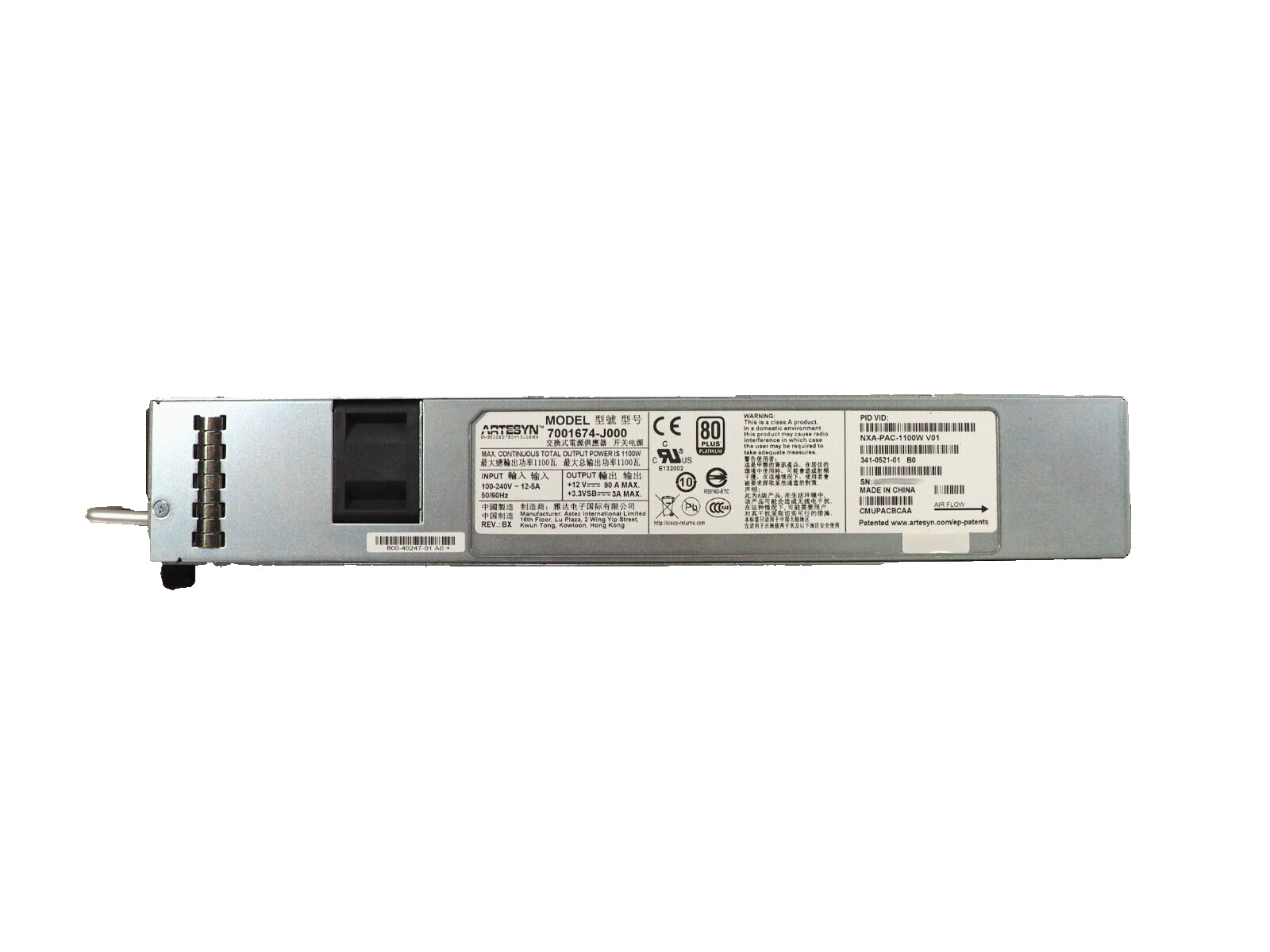 Cisco ARTESYN NXA-PAC-1100W 341-0521-01 1100W Switching Power Supply