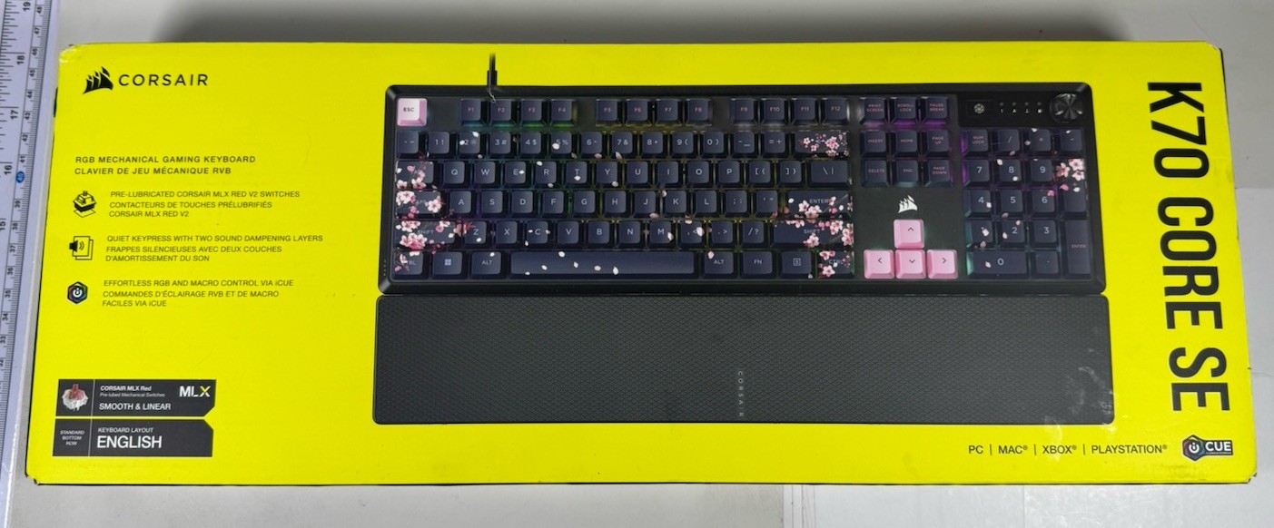New Corsair K70 Core SE RGB Mechanical Gaming Keyboard - Cherry Blossom New