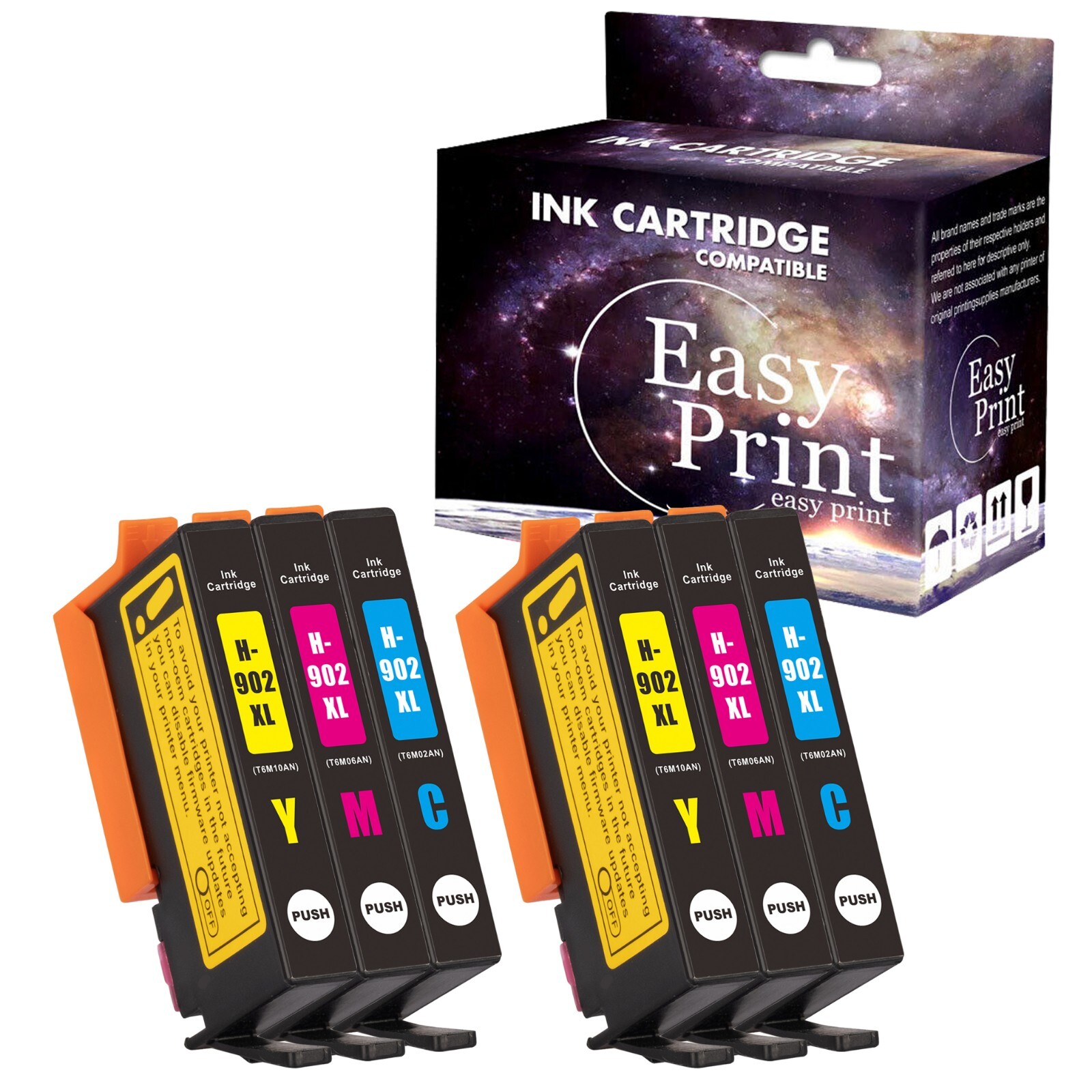 6PK HP902 902 CYM Ink Cartridge OfficeJet Pro 6962 Pro 6968 Pro 6975 Printer CYM