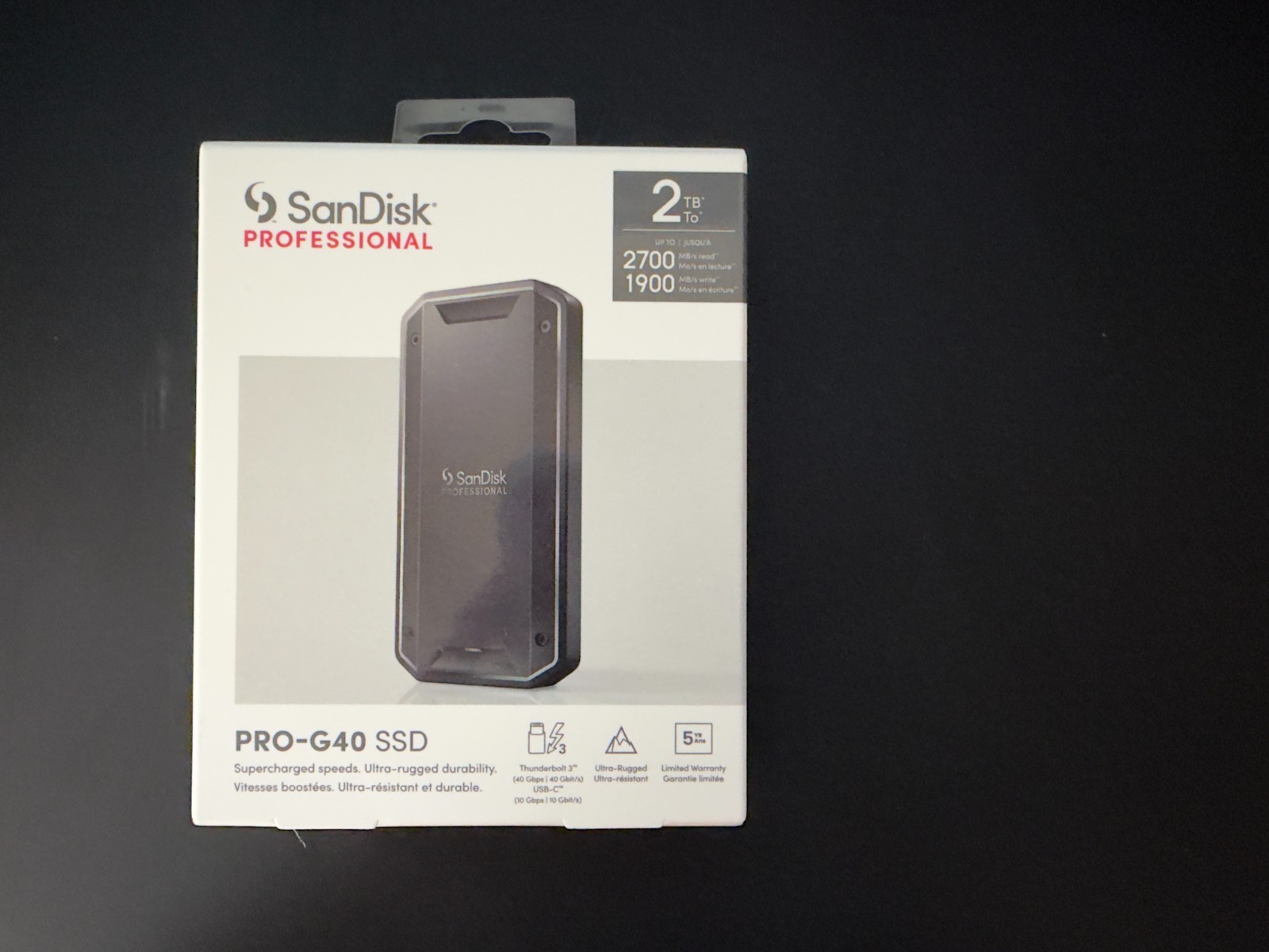 SanDisk Professional PRO-G40 SSD 2TB Portable Solid State Drive SDPS31H-002T-GB